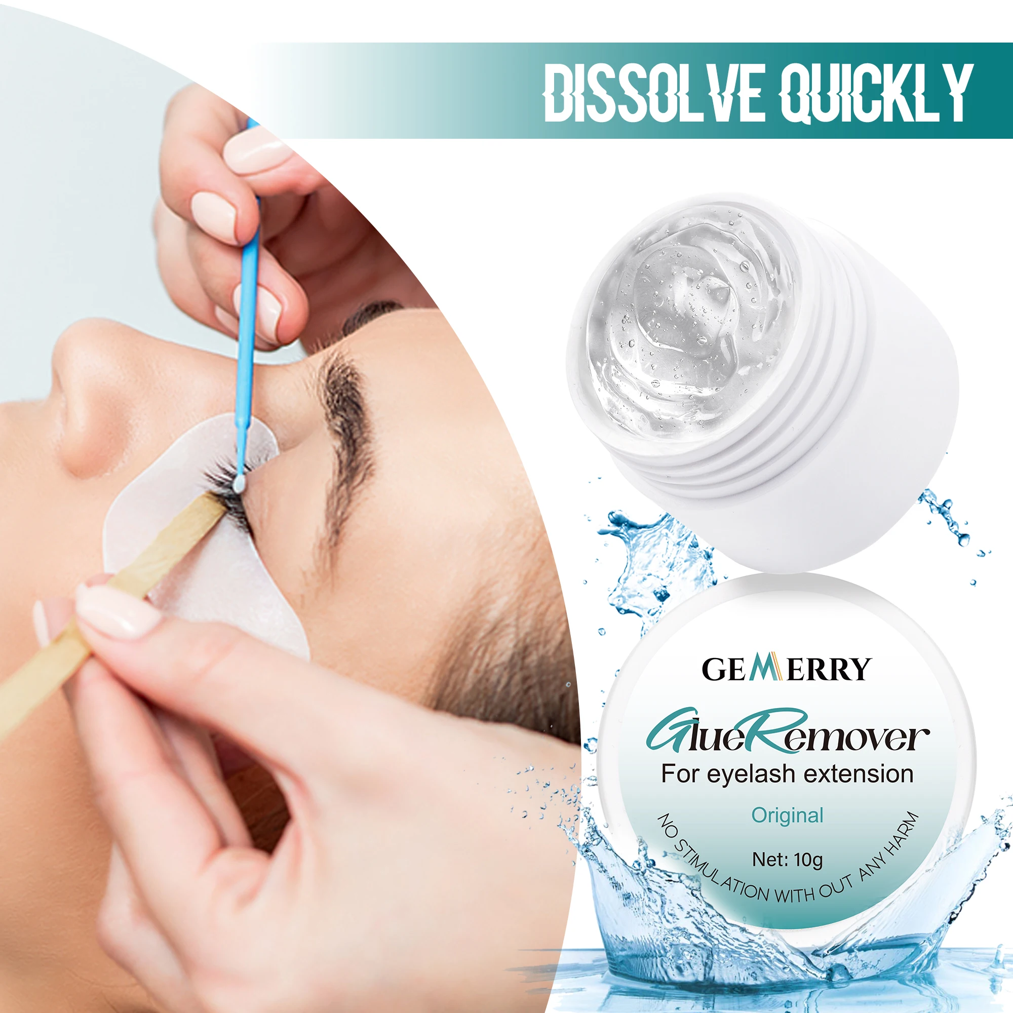 GEMERRY-Dissolvant de colle pour extensions de cils, 10g, non irritant, extraction de plantes, crème propre, gel professionnel, outils de maquillage