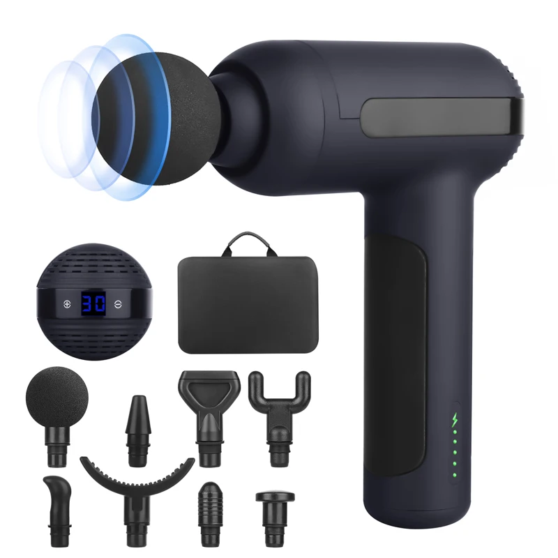 المحمولة اللاسلكية الأنسجة العميقة اللفافة العضلات الاسترخاء تدليك بندقية الاهتزاز قرع متعدد السرعات قابل للتعديل معدات تدليك الجسم