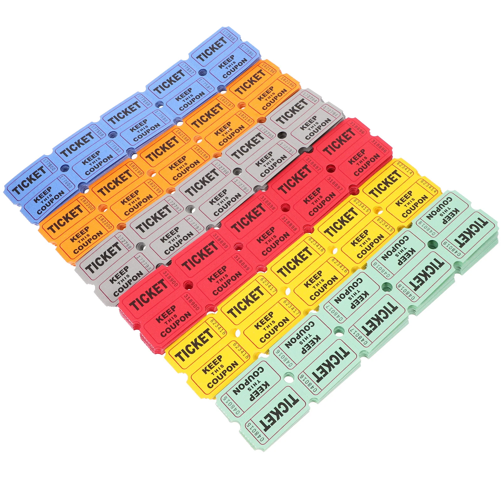 600 Pcs Easy to Use Raffle Tickets for Entertainments Raffle Colorful Tickets Event Raffle Tickets Double Roll Labels for Carniv