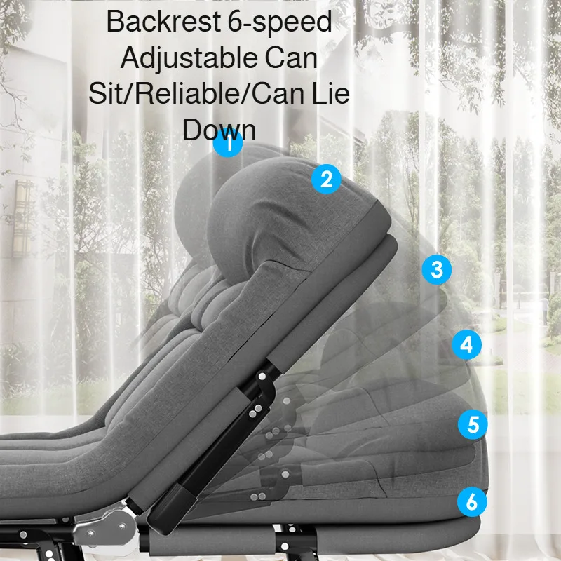 سرير محمول قابل للطي لاستراحة الغداء، متعدد الوظائف، كرسي ترفيهي قابل للتعديل، سرير مفرد، سرير منزلي صغير