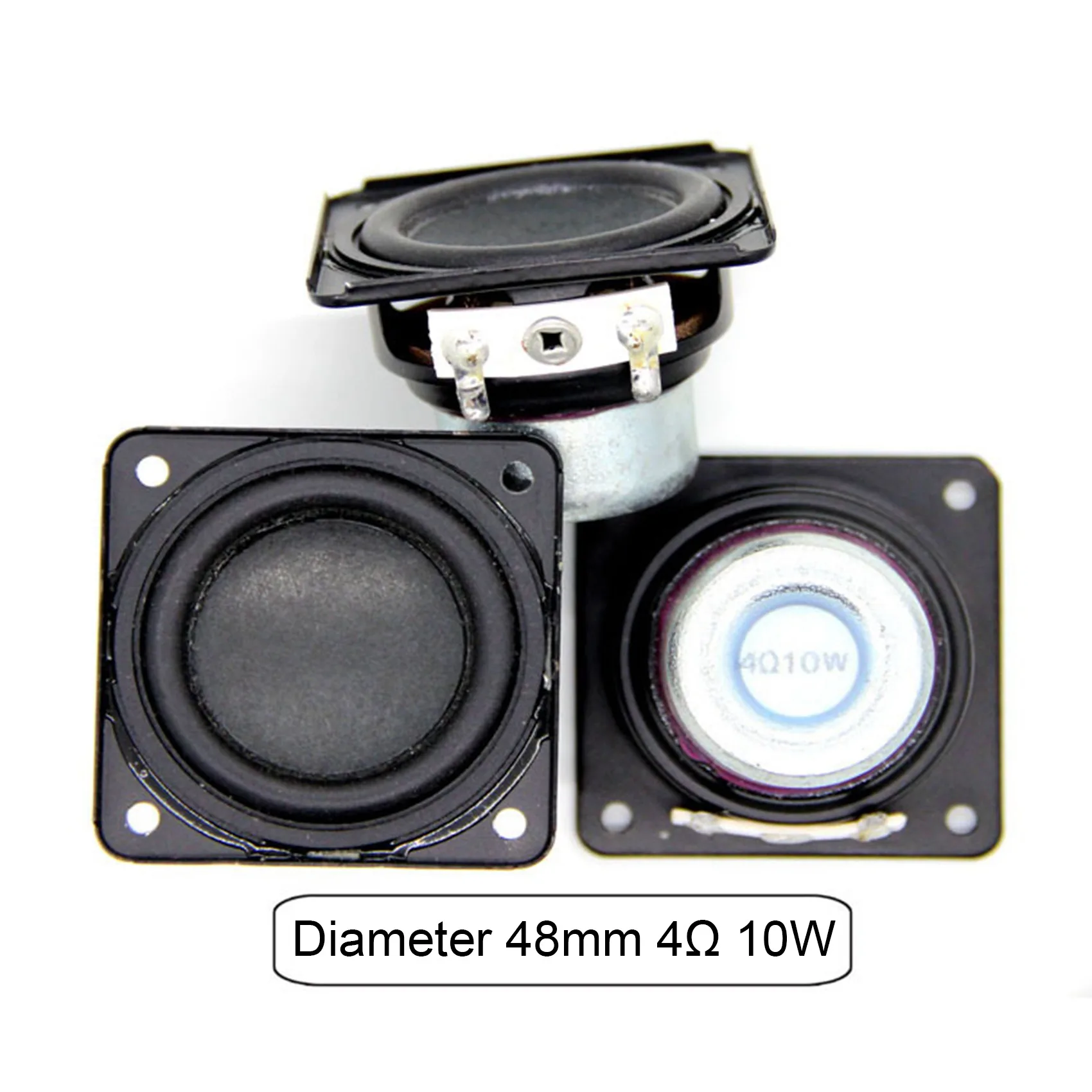 1.8 Inch Audio Speaker 4Ω 10W 48mm Bass Multimedia Loudspeaker DIY Sound Mini Speaker with Mounting Hole