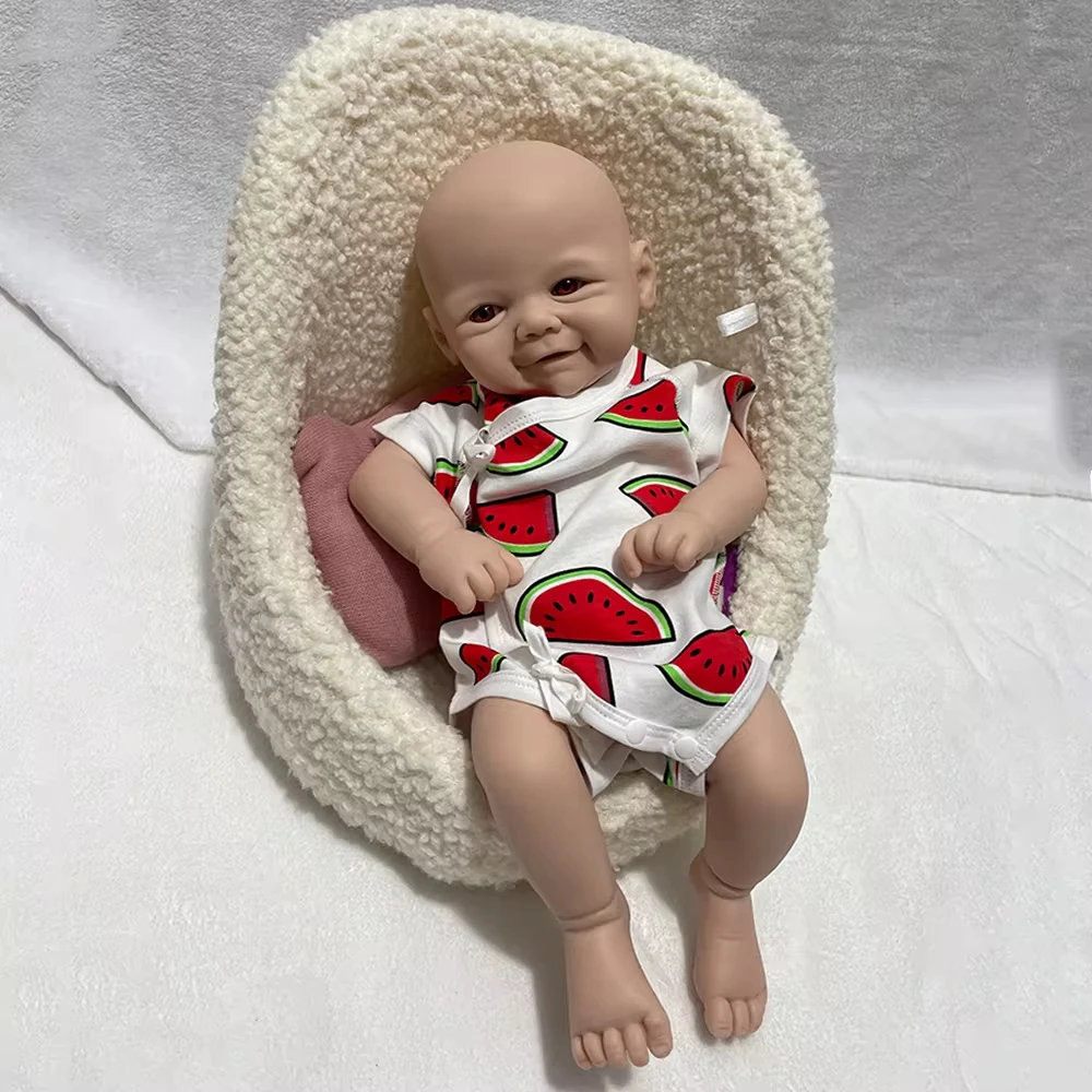 

17" Diy Custom Unpainted/Painted Baby Full Silicone Reborn Girl Lifelike Newborn Silicone Baby Preemy Christmas Gift