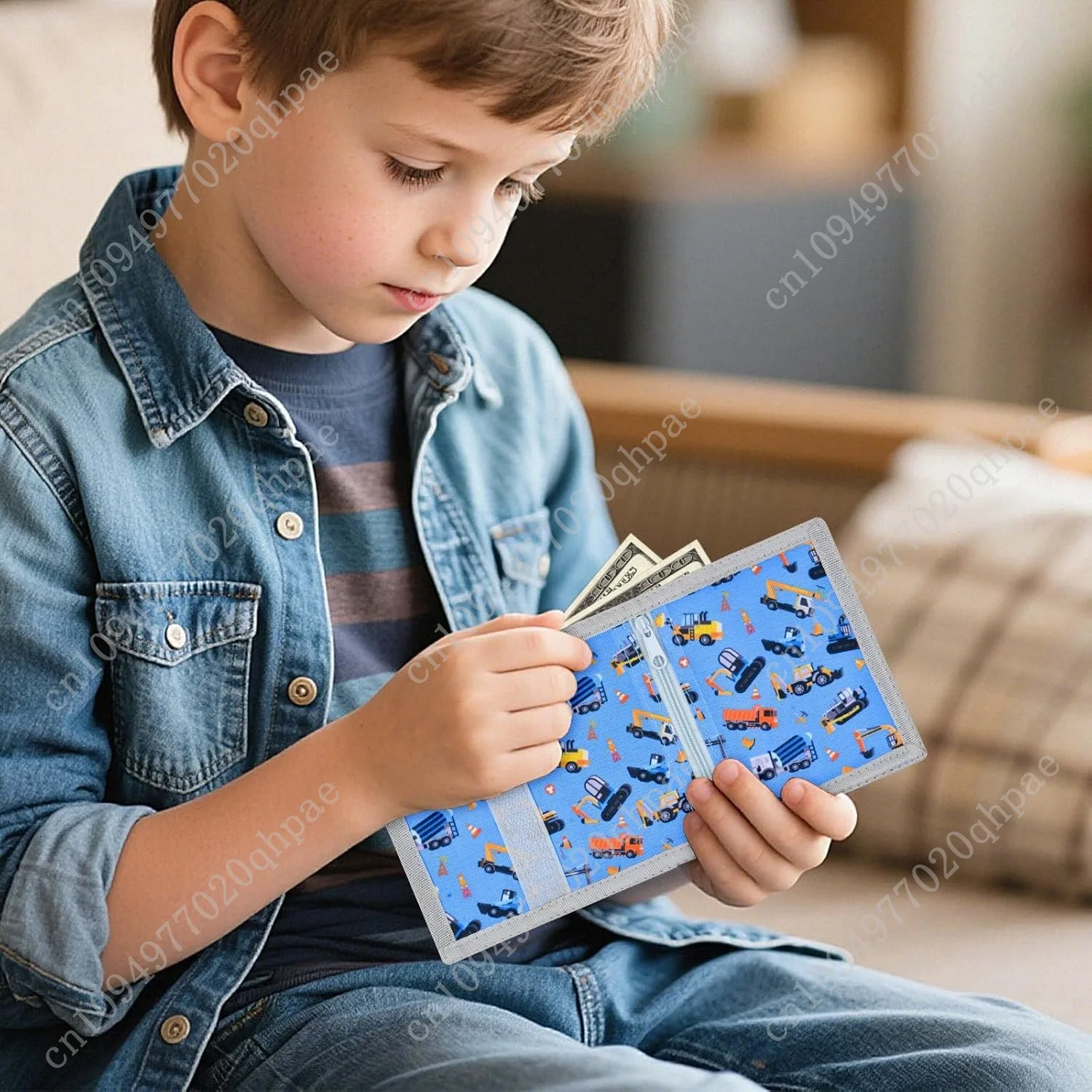 Kids Wallet for Boys Trifold Wallet for Kids Ages 4-16 with Keychain Holder and Zippered Coin Pocket Durable Boy Wallets, Boys W