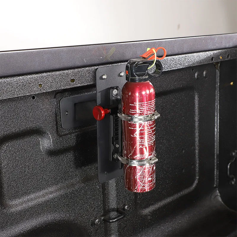 

metyoucar For Ford Ranger T9 2023-2025 Carbon steel Black Car Cargo Box Fire extinguishing bracket Interior Car Accessories