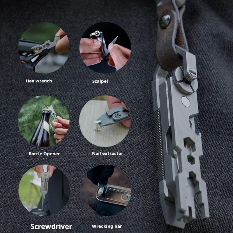 

Titanium Alloy EDC outdoor Multi-Tool combination tool Screwdriver wrench bottle opener Keychain tool Men's toys Gift
