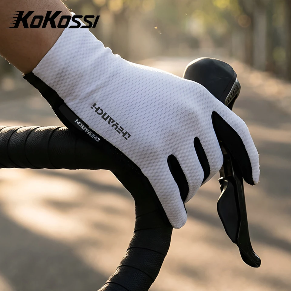 AliExpress NONE KoKossi Full Fingers Lightweight Breathable Non-Slip Cycling Gloves Shock Absorption Sports MTB Road Bike Riding High Elasticity
