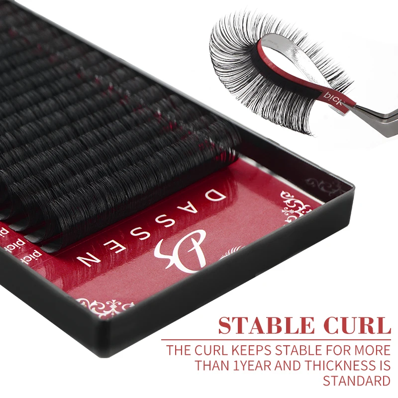 20Lines All Sizes Individual Eyelashes Extension Matte Black Russian Volume Eyelashes Silk Long,Short,Lower Lashes 20rows