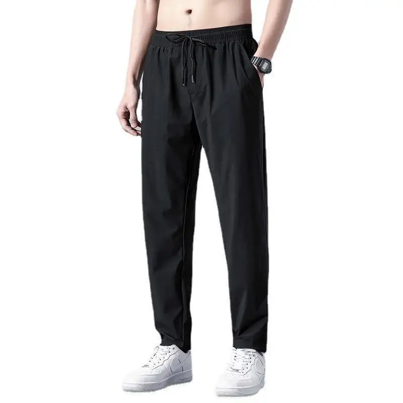 TRSYPHXM 2025 new Casual straight leg pants for men in autumn, thin pants, Korean style trendy leggings, loose sports pants