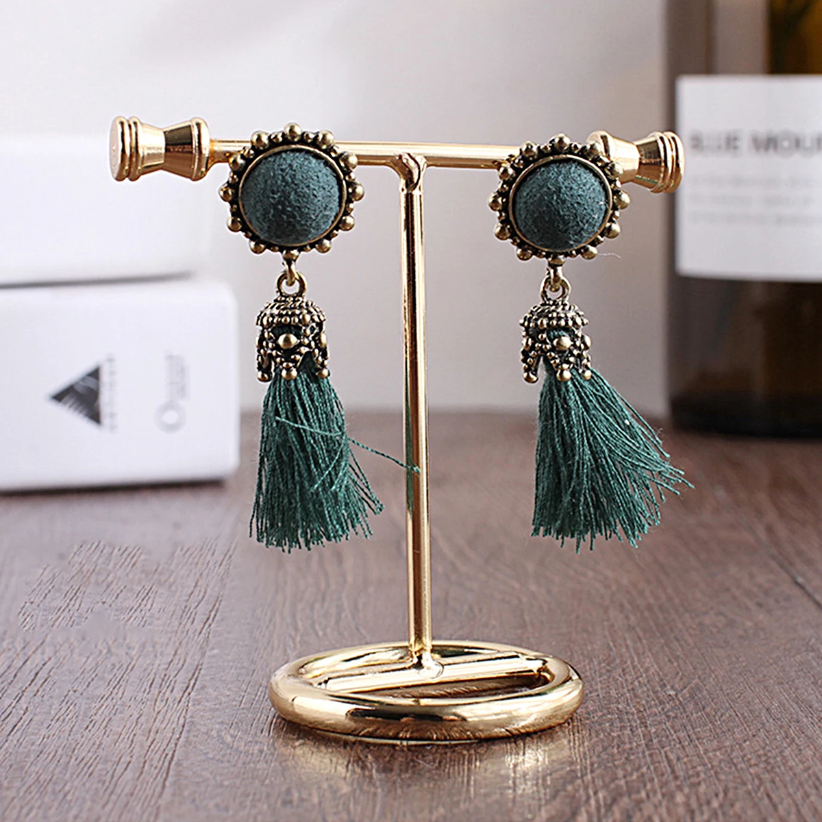 

1pc Simple Iron Made Earrings Display Rack Jewelry Holder Ring Storage Desktop Ornament Home Decor Living Room Bedroom Office