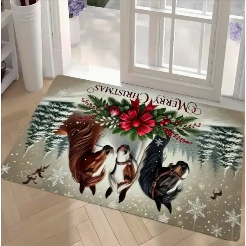 سجادة باب ترحيب سانتا كلوز قابلة للغسل للاستخدام الداخلي والخارجي، سجادة مدخل RV، سجادة مطبخ مناسبة لمطبخ الحمام، إلخ
