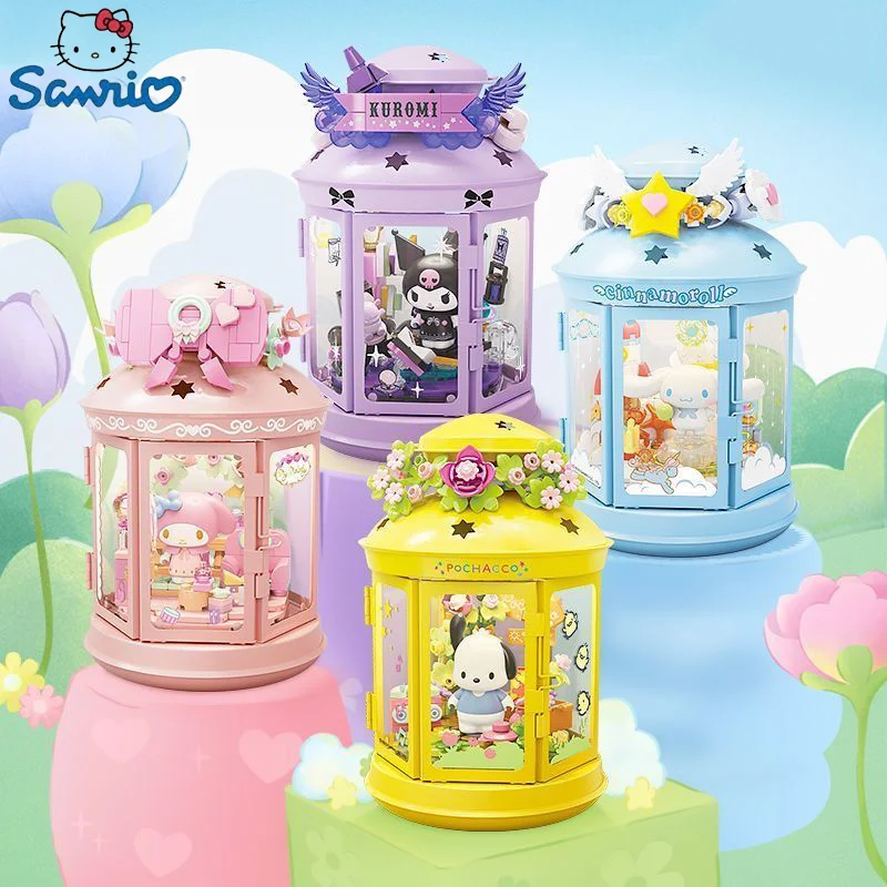 

Sanrio Strange Lamp And Wonderful Thoughts Series Kuromi My Melody Night Light Cute Puzzle Block Assembly Toy For Children Model