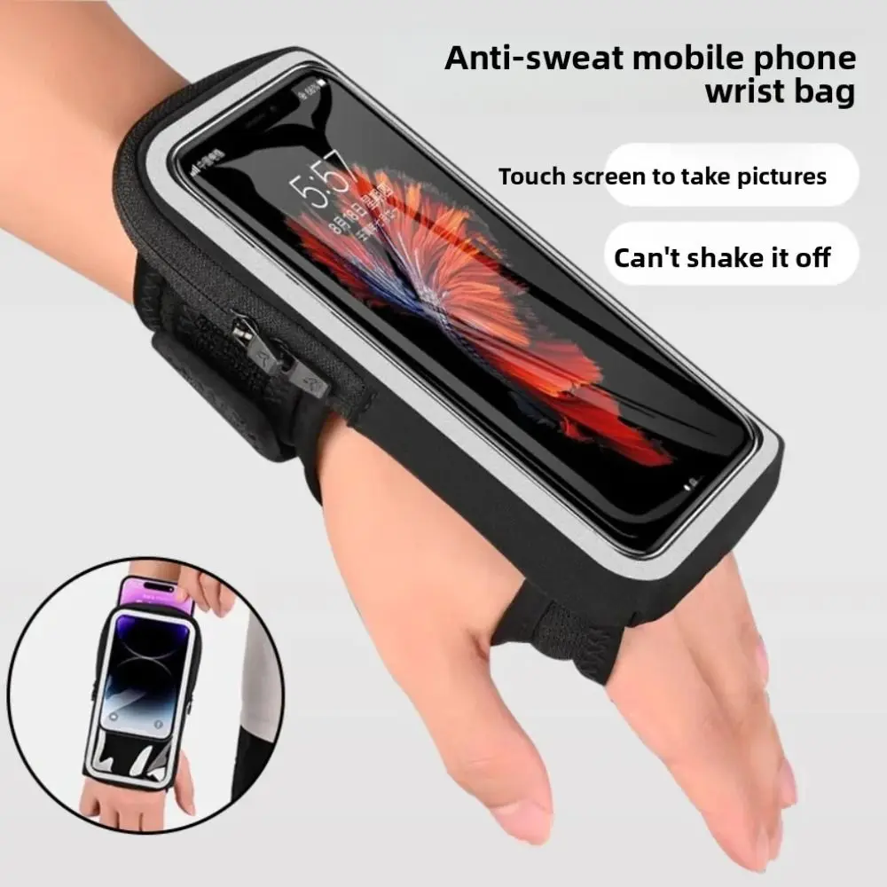Water Resistant Wristband Phone Holder Adjustable Strap Sweatproof Running Armbands Large Capacity Sports Arm Bag Outdoor