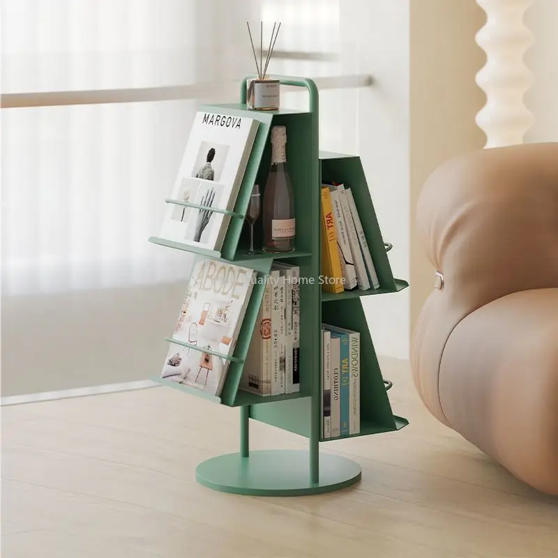 Home Bookshelf Newspaper Display Shelf Reading and Receiving Creative Books and Newspapers Shelf Sofa Side Small Coffee Table