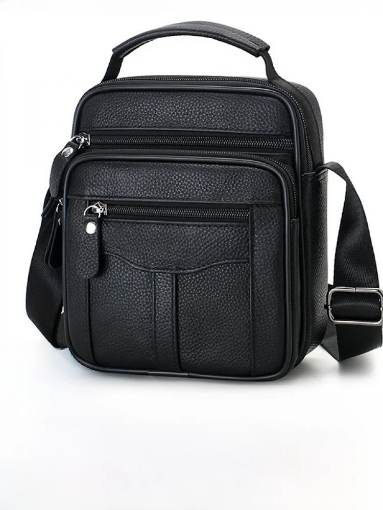 

High-End Top Layer Cowhide Men's Phone Bag Busin Commuter Small Crossbody Bag Single oulder Diagonal Men's Bag