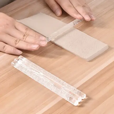 Akryltexturkavel DIY lera hantverksverktyg blommönster lera prägling kavelpinne keramisk keramikkonst präglad stång 10 best sales texturerade konstverktyg - №10