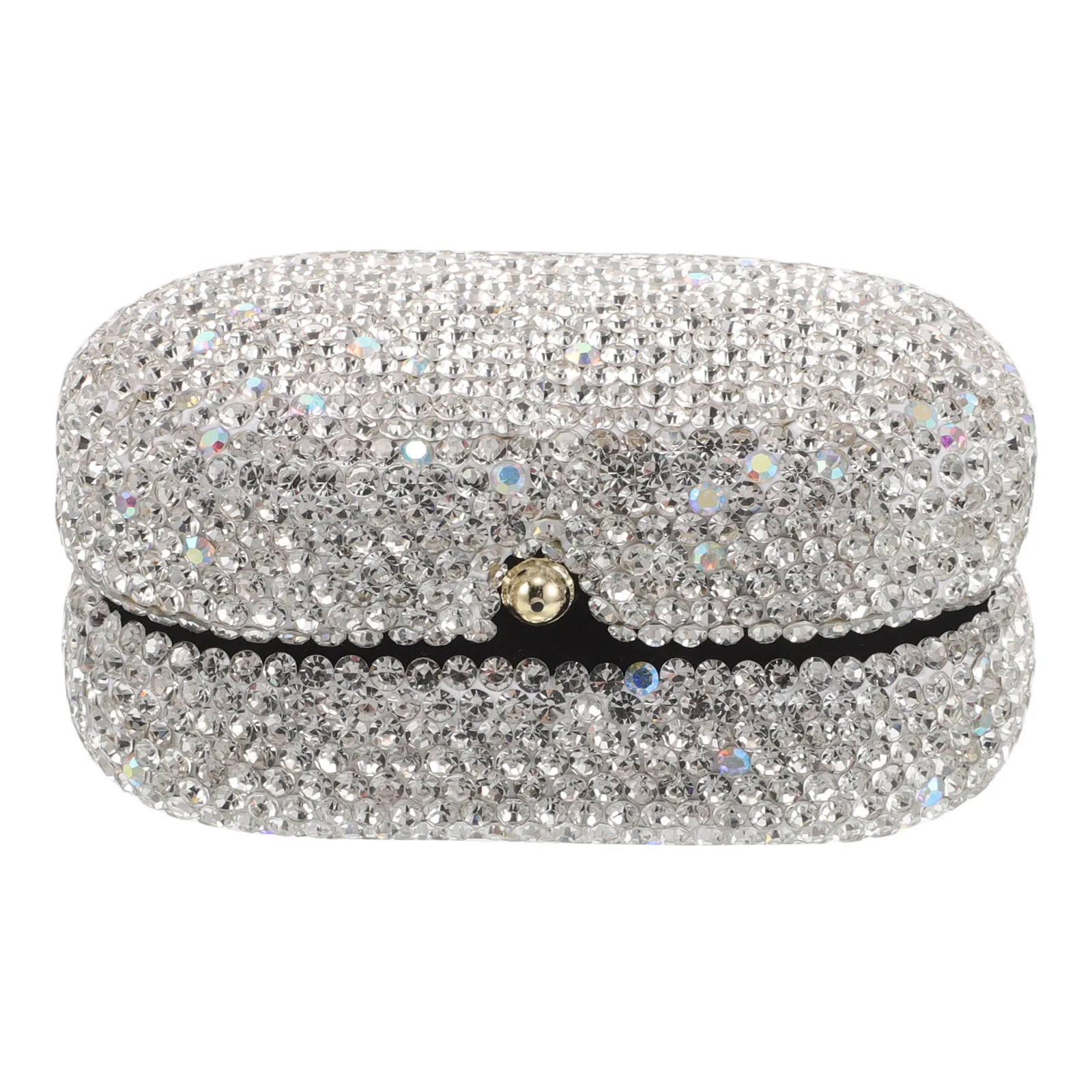 

Luxury Rhinestone Ring Box Flip Cover Elegant Engagement Proposal Wedding Accessories Storage Organizer Bridal Ring Display