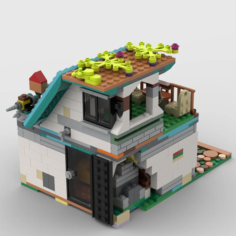 City Street View Model MOC Building Bricks House Residential Modular Technology Children Holiday Gifts Assemble Toys Suit