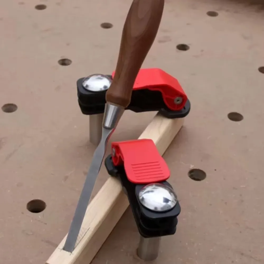 2Pcs Bench Hold Down Clamp Quick Acting for Woodworking - Fast Release Bench Dog Clamp - DIY Hand Tool 19mm Desktop Dog Hole