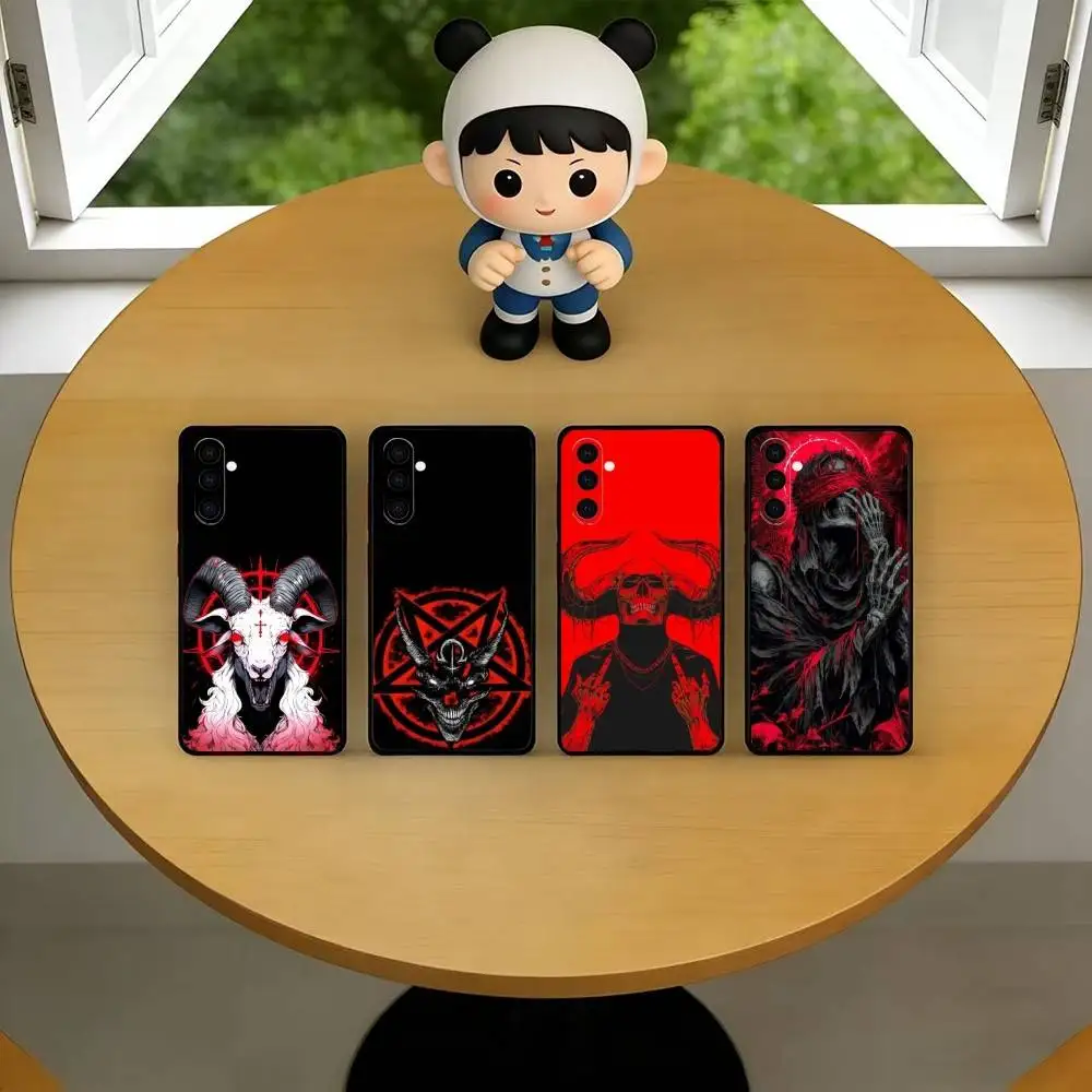 Hell Satanic Art Phone Case For Samsung Galaxy A73,A72,A71,A70,A53,A52,A51,Others Soft Black Cover