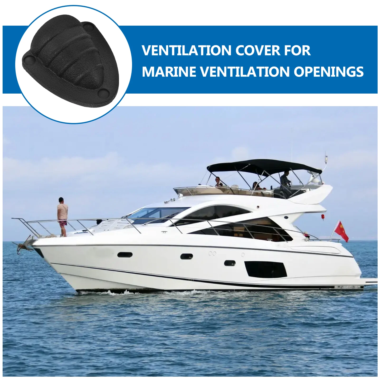 

Sturdy Plastic Vent Cover Clamshell Air Vent Cap for Boat Yacht Kayak Marine Cable Protection Splash Proof Universal Fit