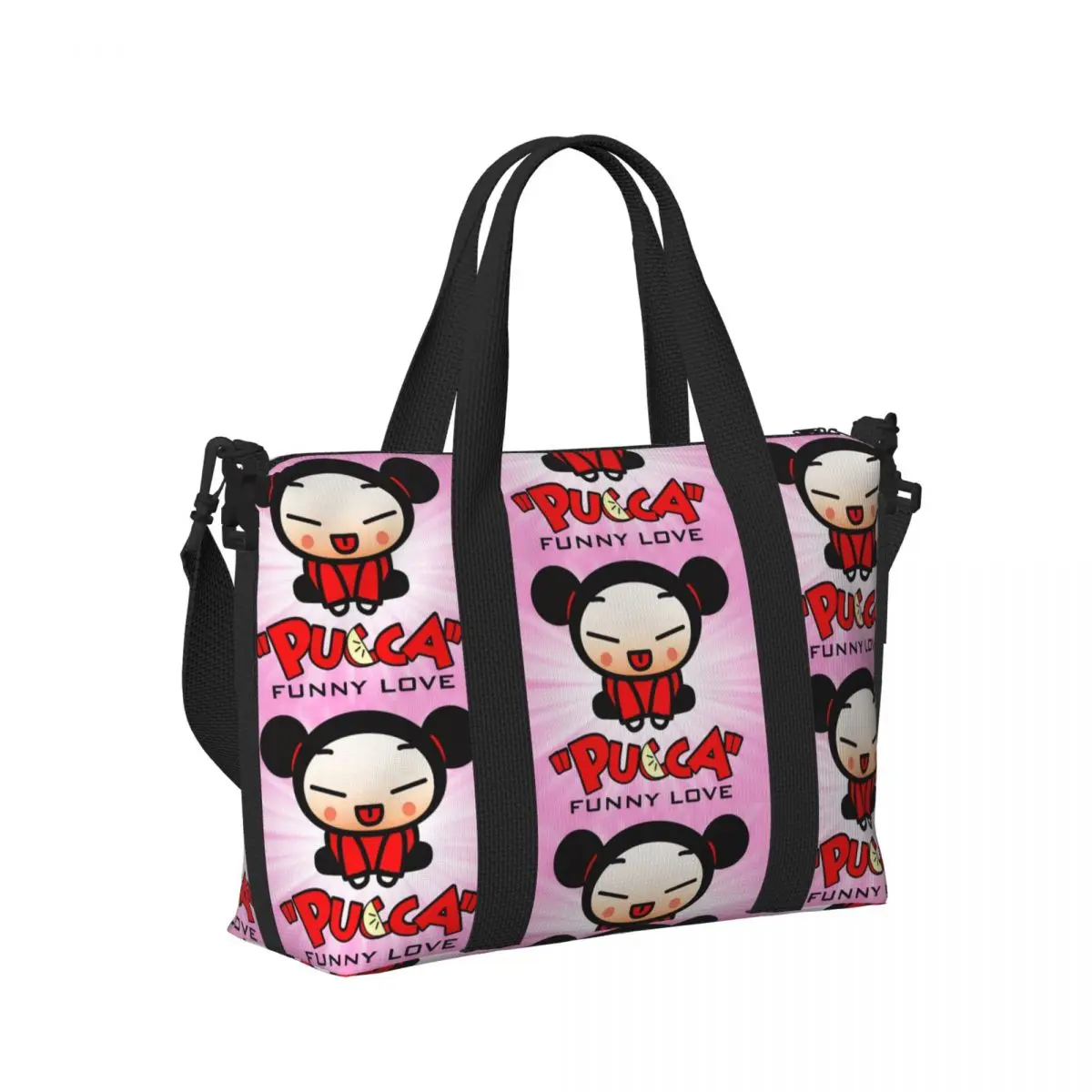 

Pucca Beach Travel Bag Large Capacity Tote Bags for Gym Sport Women Shopping Duffle Shoulder Bag