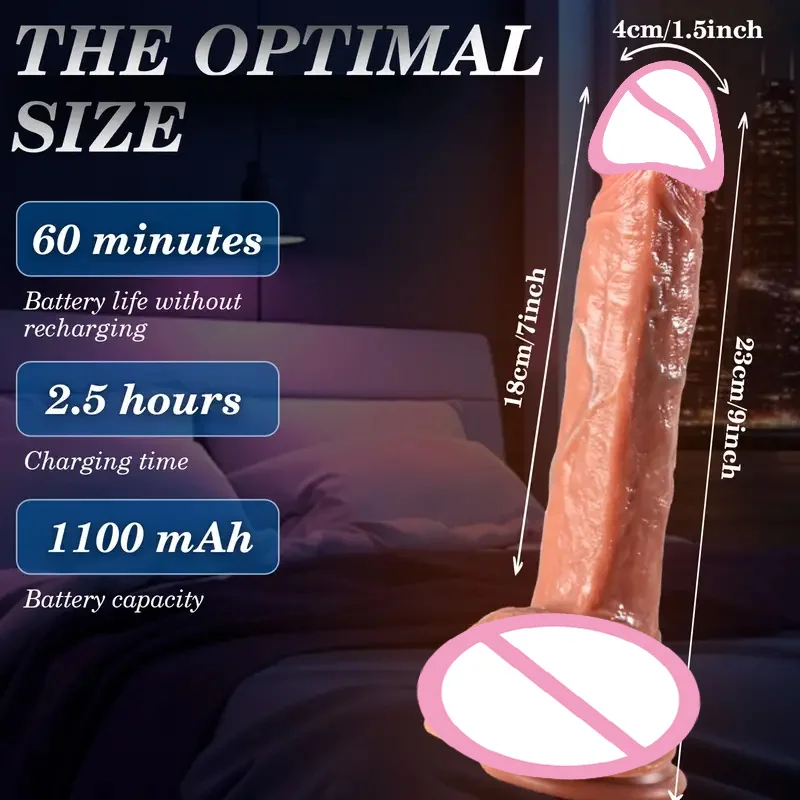 Realistic Dildo Vibration Telescopic Heating Penis Double Penetration Anal Thrusting Big Cock Sex Machine Sex Toys for Women 18+