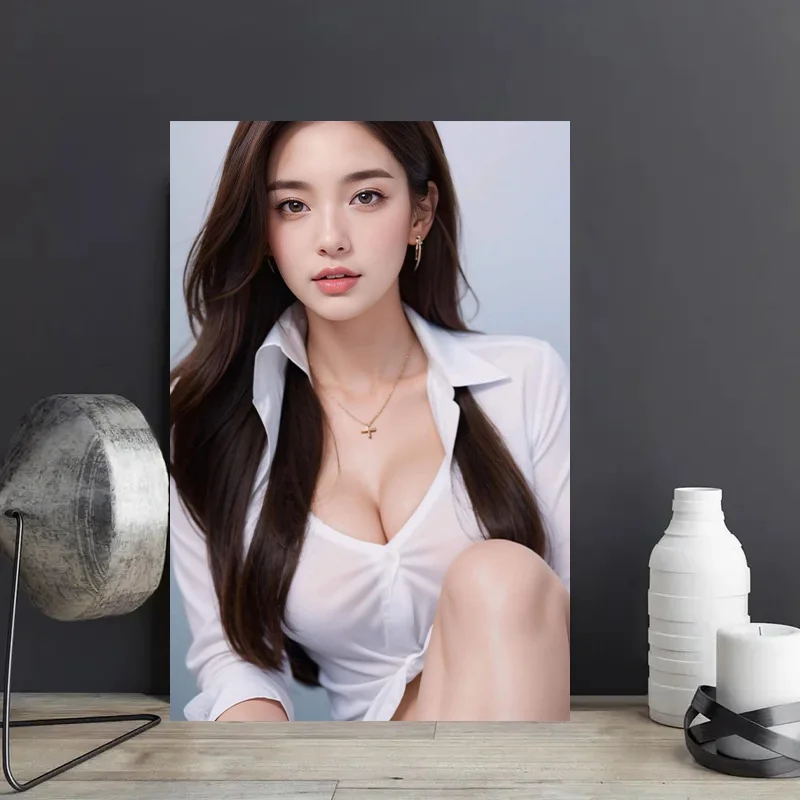 Sexy Woman Metal Wall Art, Modern Frameless Painting Poster for Bedroom Gym Living Room Decor, Home Gift