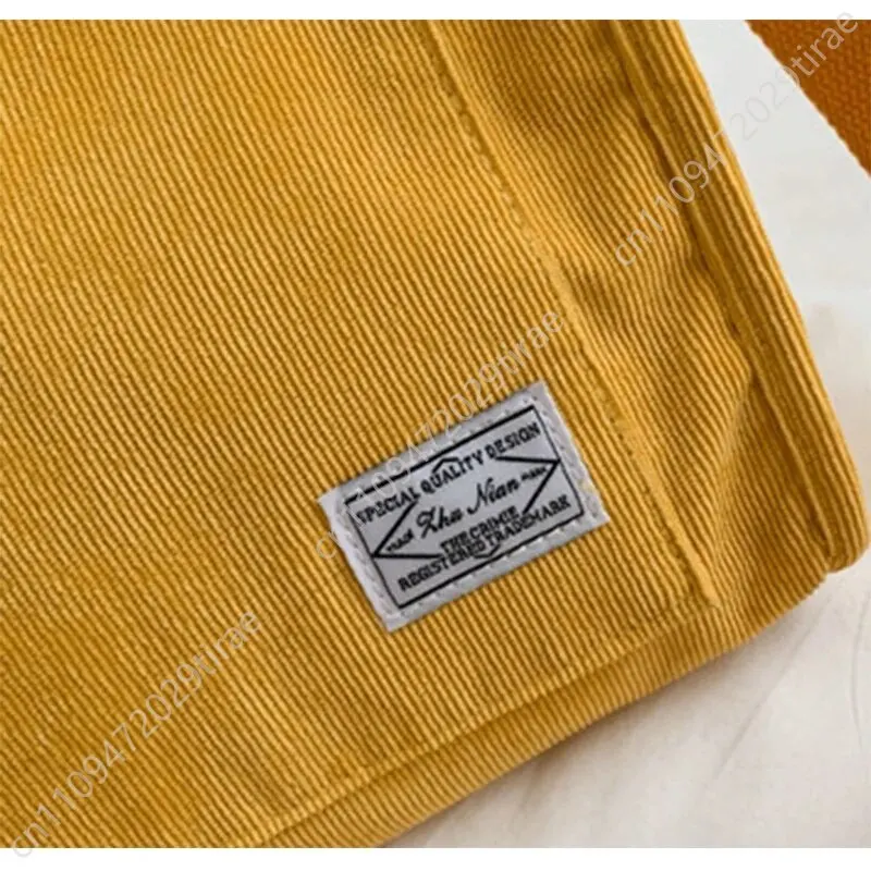 Tas Bahu Rilibegan untuk Wanita Tas Kapasitas Besar Portabel Korduroi Sederhana Gaya Baru Tas Tangan Persegi Kecil Tren Fashion