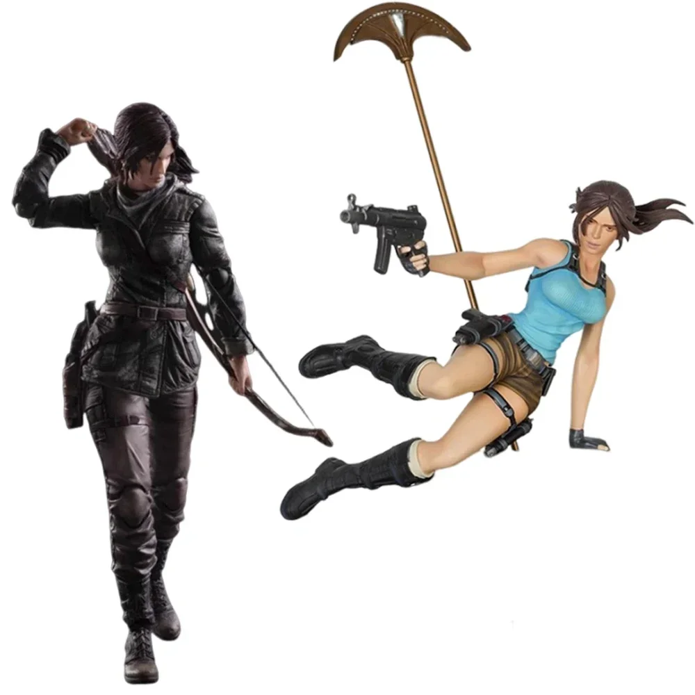 Play Arts The Tomb Raider Movie Anime Figures Laura Lara Croft Action Figure Collectable Model Doll Collection Toy Birthday Gift