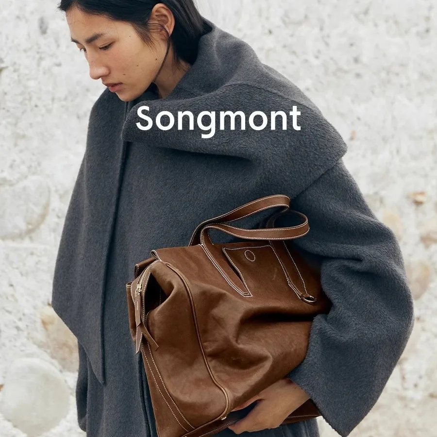 Songmont Large Seeing Things Travel Bag Trail Series Vegetable Tanned Cowhide Handheld Crossbody Briefcase