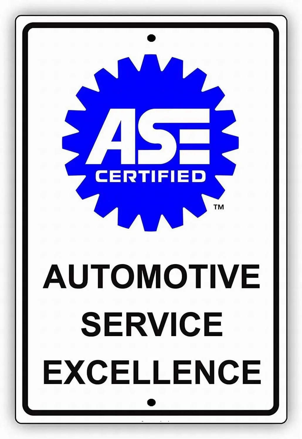 Y1,Wall Signs Notice Warning Sign Decor  Tin Metal ASE Certified Automotive Service Excellence with Graphic Auto Repair Mecha