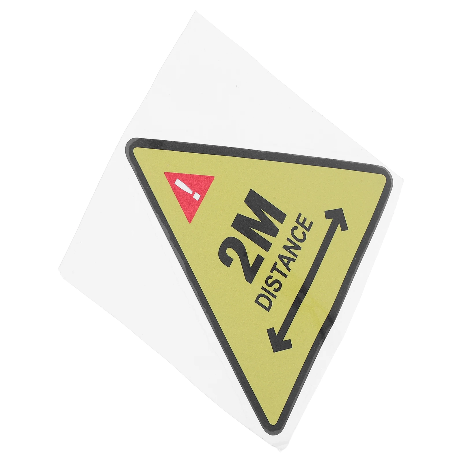 2 Meters Away Safety Warning Sticker Waterproof Adhesive Signage Industrial Use Bright Clear For