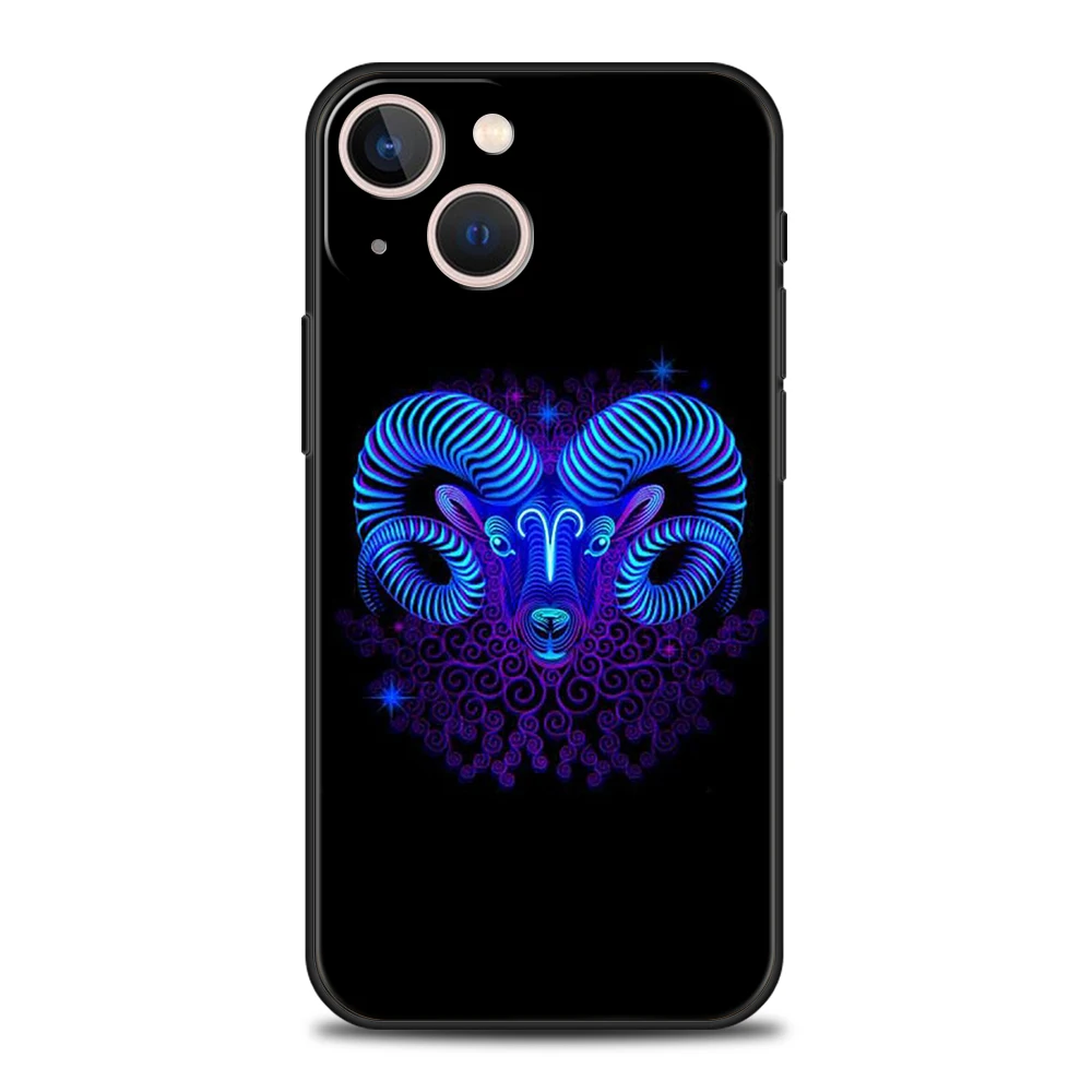 Zodiac Sign Luxury Phone Case Cover For iPhone 16 15 14 13 12 11 Pro Max 8 7 Plus XR XS Max Shockproof Soft Shell Coque Capa Bag