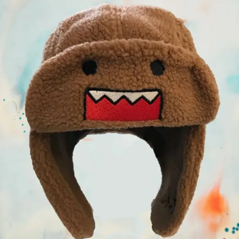 أنيمي دومو كون Ushanka قبعة براون أزياء لطيف الشتاء قبعة للرجال النساء قبعة دافئة Gorras #2