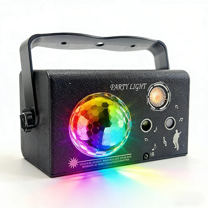 

Party Lights, Disco Light, Rgb 3 Lens Sound Activated Dj Strobe Stage Lights for Parties Birthday Christmas Gift Wedding Karaoke