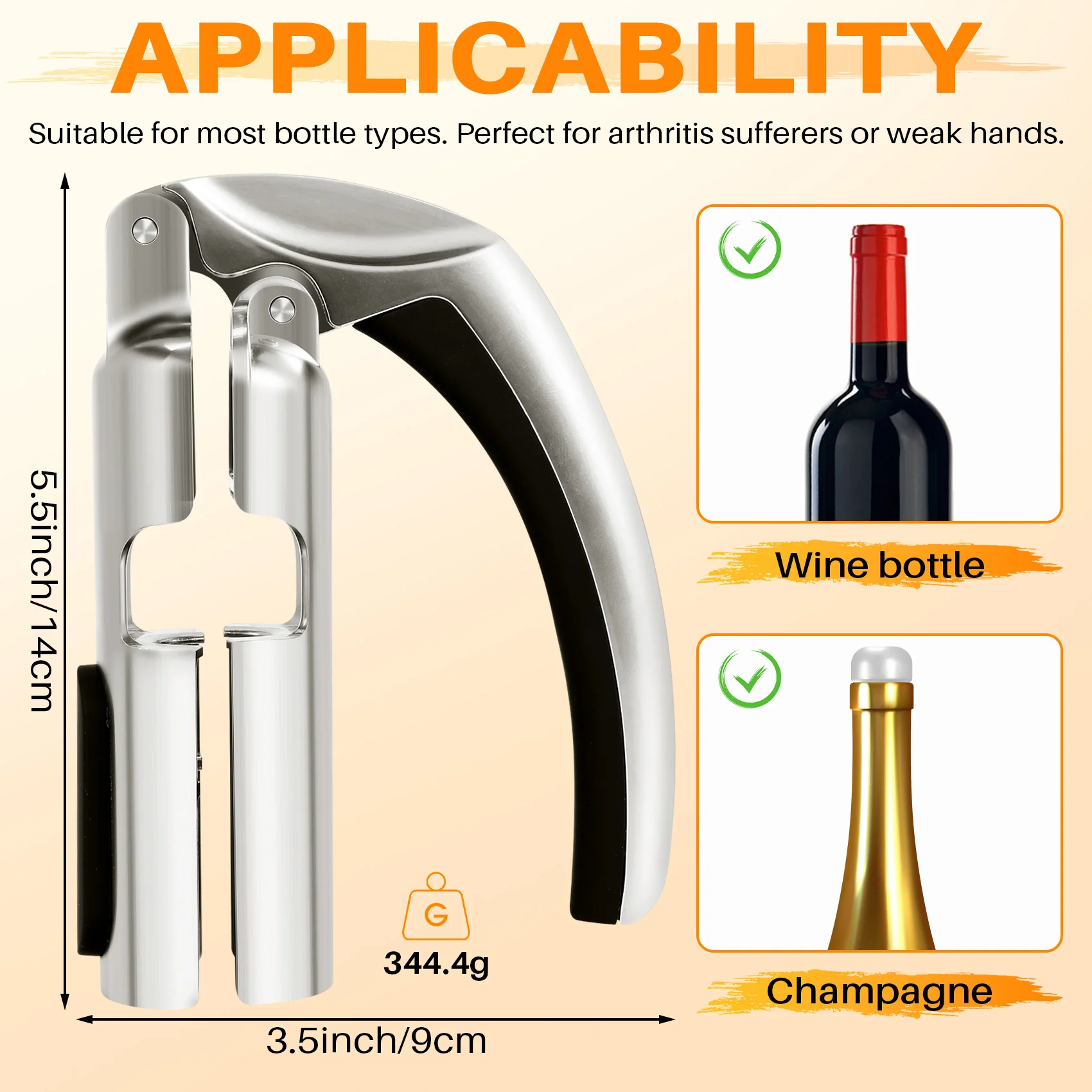 [ABFI!】 Champagne Bottle Opener Sparkling Wine Cork Puller For Sparkling Wine, Wine Bottle Opener, Wine Cork Puller - view 5
