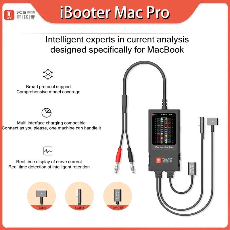 YCS IBooter Mac Pro Analyzer Precise Fault Date Diagnosis Boot Current Voltage Real-time Graph Display for Mac Book Repair Tool