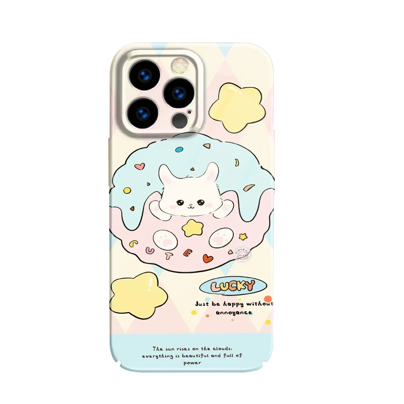 cute luxury phone case para aesthetic For iPhone 15 13 11 12 14 Pro Max XS X XR plus Cute Cartoon Acrylic Hard Mobile Phone Case