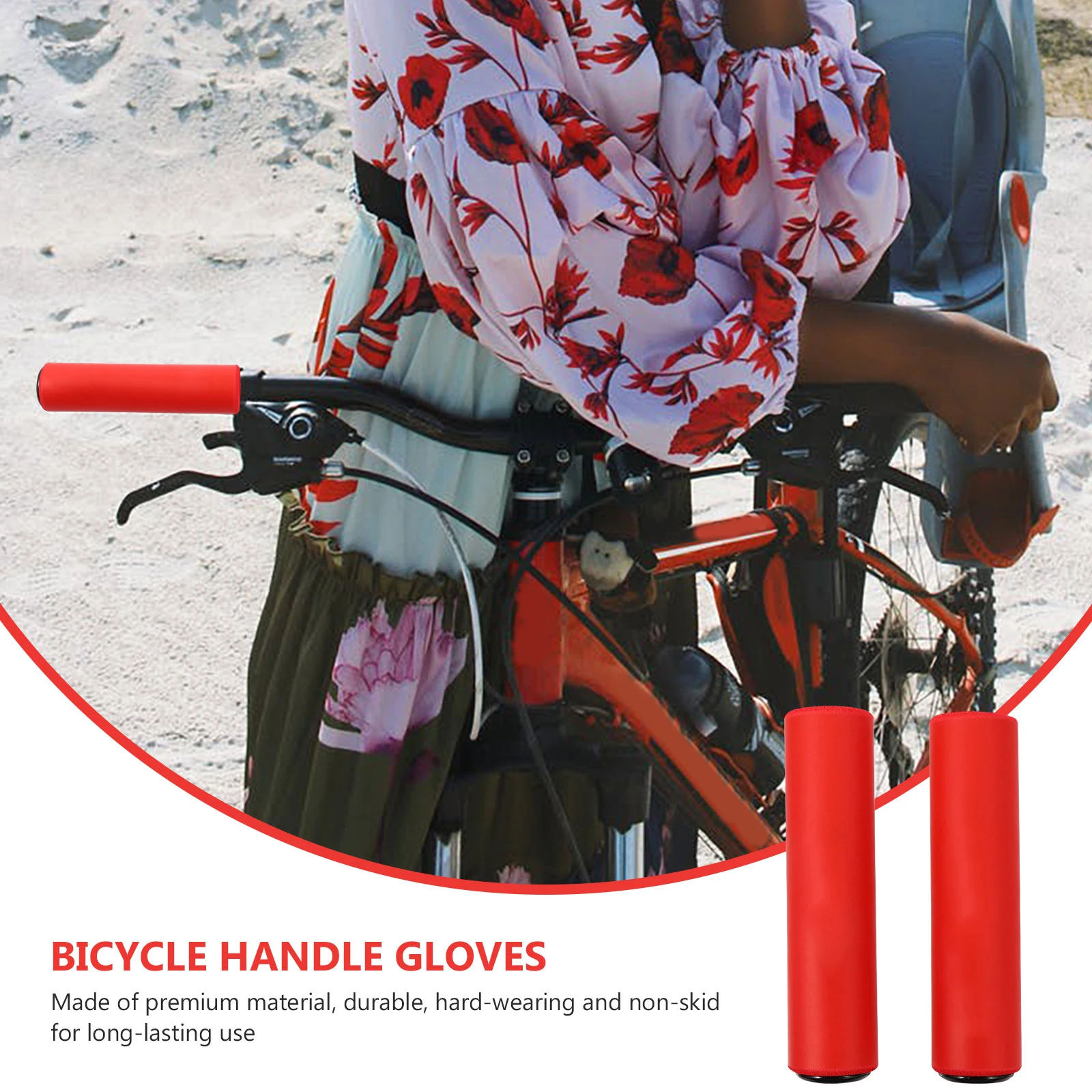 

1Pair Bike Handlebar Cover Anti-Slip Grip Durable Non-Skid Long-Lasting Comfortable Shockproof Effect Simple Fashionable