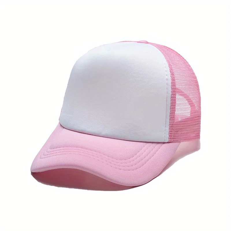 1PC Fashion Unisex Plain Baseball Cap for Women and Men Mesh Cap Adjustable Trucker Flat Visor Hat Casual Sun Summer Hat