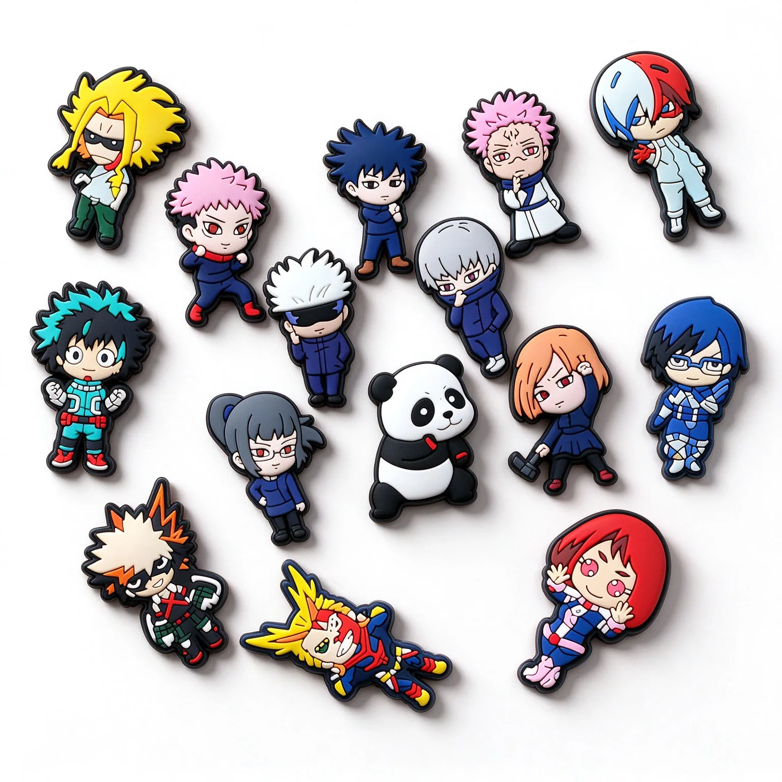 7-90pcs Mesuca Kawaii Cartoon Character PVC Shoe Charms Anime Character Shoe Decorations for Clogs Ideal Gifts for Kids