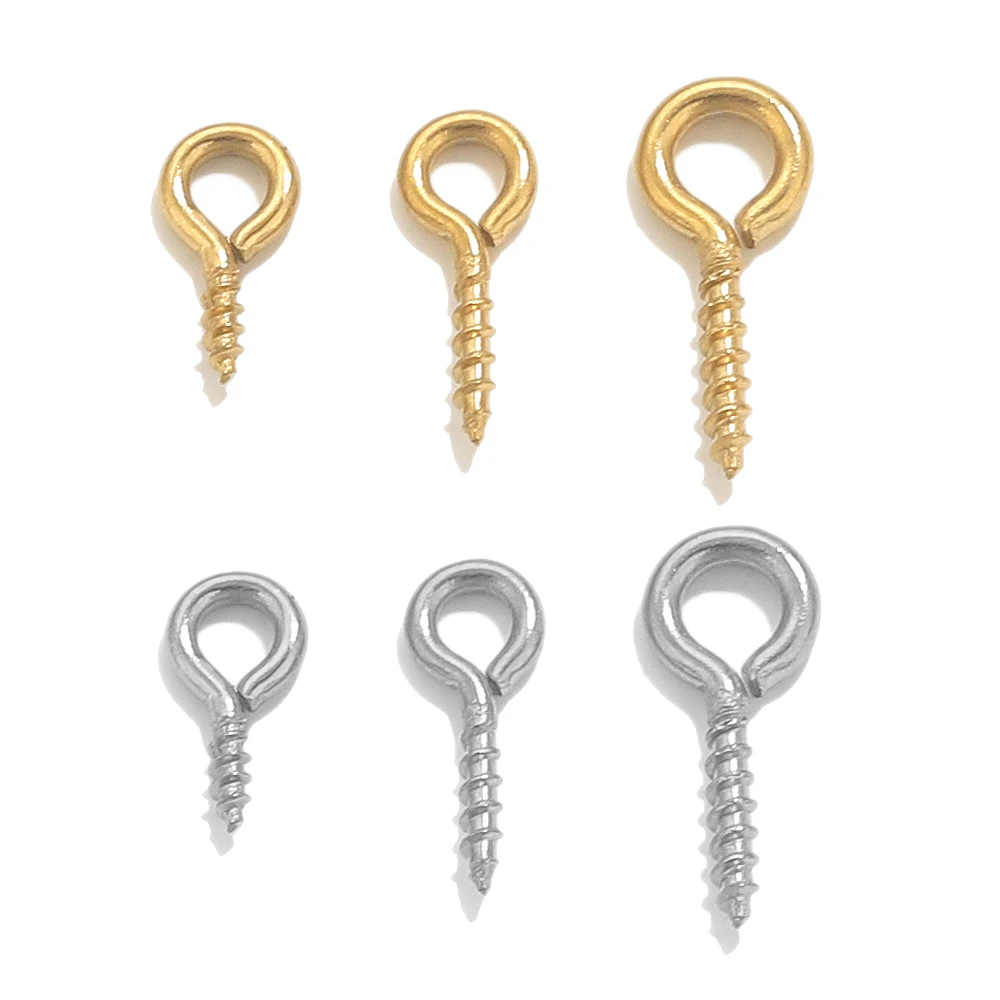 50 قطعة الفولاذ المقاوم للصدأ دبابيس العين الصغيرة ل قلادة PVD مطلية بالذهب المسمار دبابيس صالح حبة السحر Findings بها بنفسك النتائج مجوهرات بالجملة #6