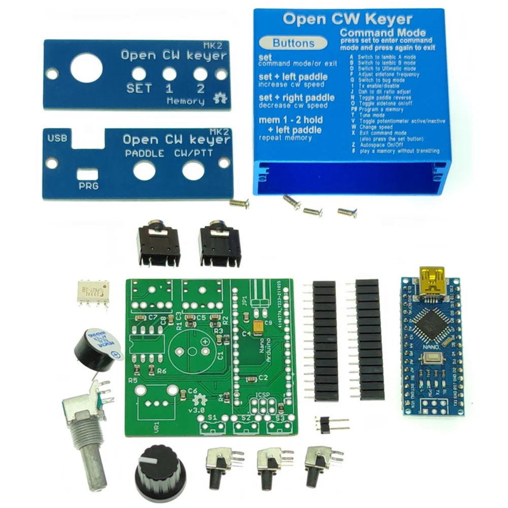 keyer cw aberto com caixa de metal kit mk2 velocidade ajustavel kits faca voce mesmo de a 999 wpm 01