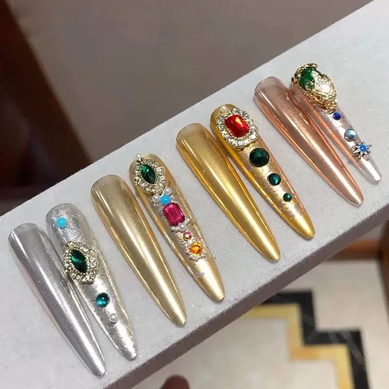 طلاء أظافر لؤلؤ معدني لامع ، كروم غبار ، مسحوق فرك أبيض على ضوء القمر ، صبغة مرآة قذيفة ، لوازم تزيين الأظافر