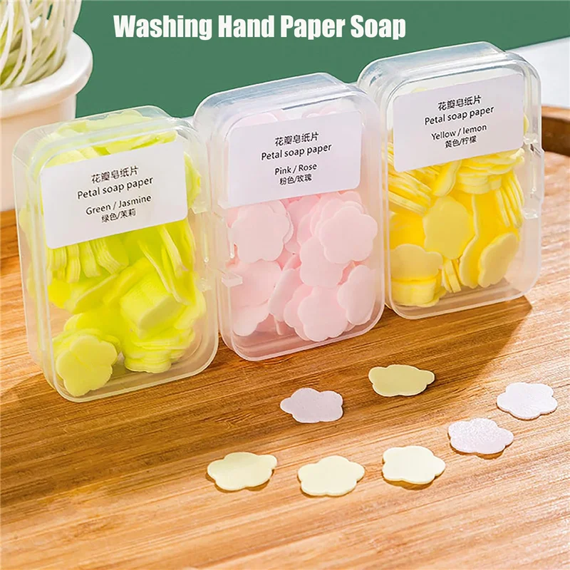 

Mini Petal Soap Sheets For Boy Girls Nail Hand Washing Disposable Travel Hand Scented Wash Bath Foaming Paper Soap Slice