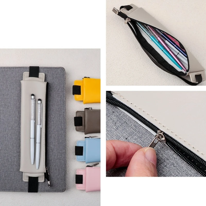 Держатель для ручек для журналов, регулируемые эластичные ленты, пеналы из искусственной кожи, рукав для ручек, Прямая поставка