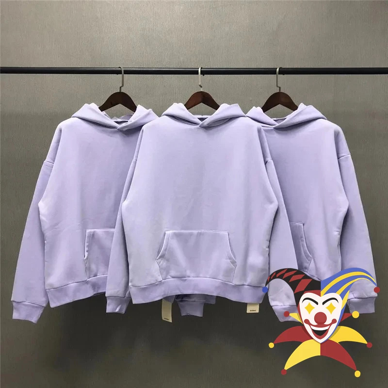 Kanye West Light Purple Season 6 Hoodie Men Women Oversize Lining Plus Velvet Season Series Pullovers Solid Sweatshirt