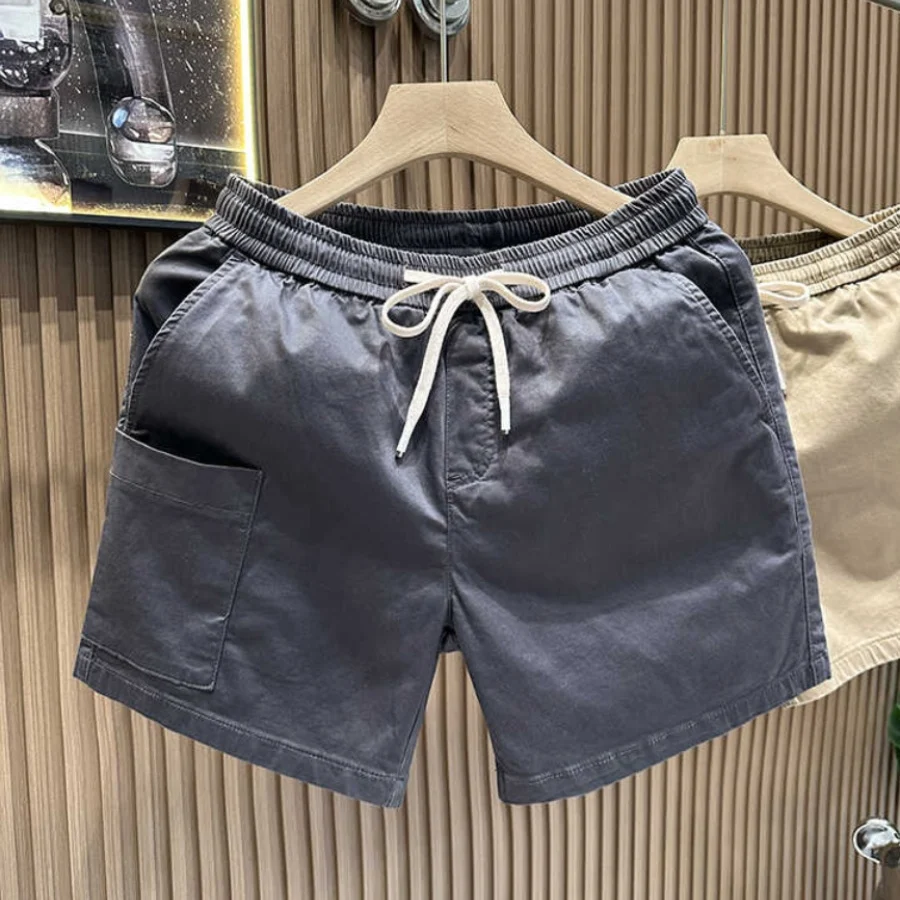 

Ice Silk Dstring Elastic Waist orts Men's Summer 2025 New Sle Tee Fourths Length Casual Retro Beach Pants