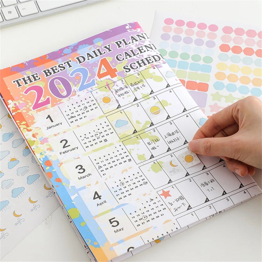 

2024 Wall Calendar Daily Schedule Planner Sheet 365Days Calendar Yearly Weekly Annual Planner To Do List Agenda Organizer Office