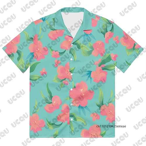 Imagen 2 del producto Camisa hawaiana de manga corta con solapa para hombre, camiseta informal hawaiana con estampado de cazadores de demonios de KPop, Abby Saja, novedad de 2026 ​ Tops